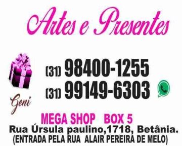 Logotipo de Artes e presentes - Bordado no Bairro Betânia - Mega Shop Subsolo
