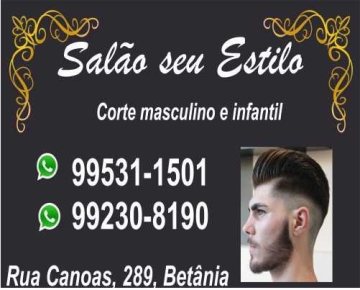 Logotipo de Salão seu Stilo - salão Masculino no bairro Betânia